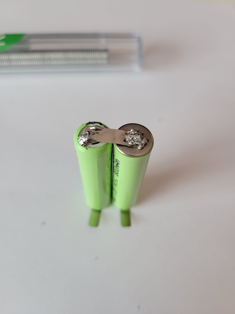 Two AAA batteries soldered together